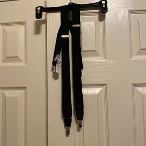 NWT Black Stretch Suspenders Metal Clip On Style One Size